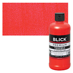 Blick Premium Grade Tempera - Fluorescent Red, Pint and swatch