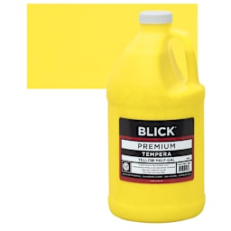 Blick Premium Grade Tempera - Yellow, Half Gallon and swatch