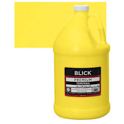 Blick Premium Grade Tempera - Yellow, Gallon and swatch