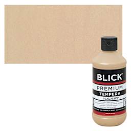 Blick Premium Grade Tempera - Peach, 8 oz bottle and swatch
