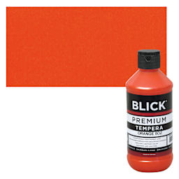 Blick Premium Grade Tempera - Orange, 8 oz bottle and swatch