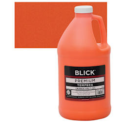 Blick Premium Grade Tempera - Orange, Half Gallon and swatch