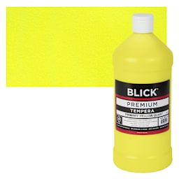 Blick Premium Grade Tempera - Primary Yellow, Quart and swatch