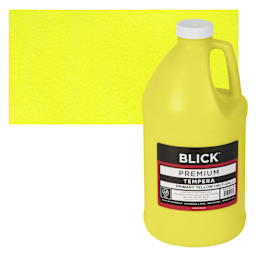 Blick Premium Grade Tempera - Primary Yellow, Half Gallon and swatch