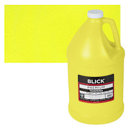 Blick Premium Grade Tempera - Primary Yellow, Gallon and swatch