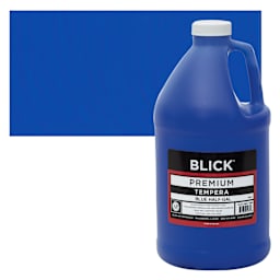 Blick Premium Grade Tempera - Blue, Half Gallon and swatch