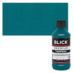 Blick Premium Grade Tempera - Turquoise, 8 oz bottle and swatch