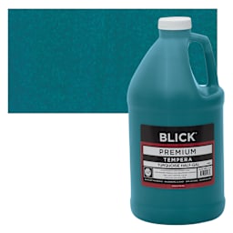 Blick Premium Grade Tempera - Turquoise, Half Gallon and swatch
