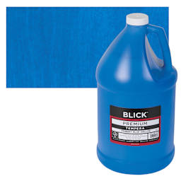 Blick Premium Grade Tempera - Primary Blue, Gallon and swatch