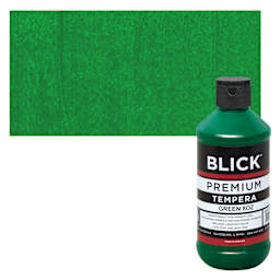Blick Premium Grade Tempera - Green, 8 oz bottle and swatch