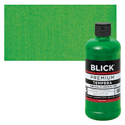 Blick Premium Grade Tempera - Emerald Green, Pint and swatch