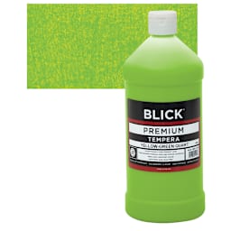 Blick Premium Grade Tempera - Yellow-Green, Quart and swatch