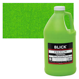 Blick Premium Grade Tempera - Yellow-Green, Half Gallon and swatch
