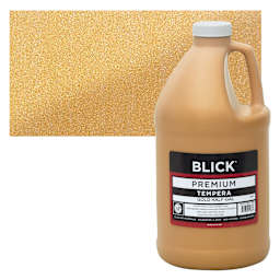 Blick Premium Grade Tempera - Gold, Half Gallon and swatch