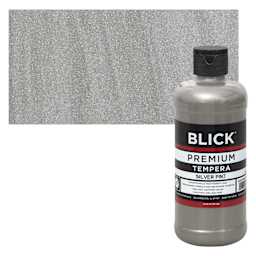 Blick Premium Grade Tempera - Silver, Pint and swatch