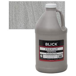 Blick Premium Grade Tempera - Silver, Half Gallon and swatch