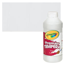 Crayola Premier Tempera - White, 16 oz bottle and swatch