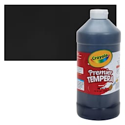 Crayola Premier Tempera - Black, 32 oz bottle and swatch