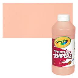 Crayola Premier Tempera - Peach, 16 oz bottle and swatch