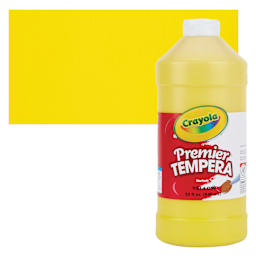 Crayola Premier Tempera - Yellow, 32 oz bottle and swatch