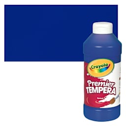 Crayola Premier Tempera - Blue, 16 oz bottle and swatch