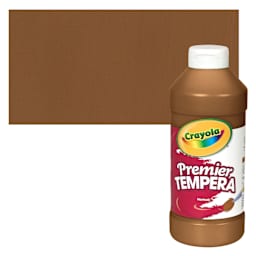 Crayola Premier Tempera - Brown, 16 oz bottle and swatch