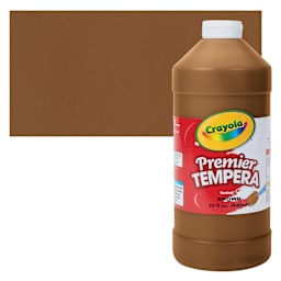 Crayola Premier Tempera - Brown, 32 oz bottle and swatch