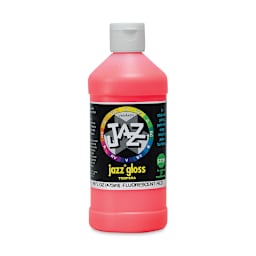 Jazz Gloss Tempera - Gloss, Fluorescent Red, 16 oz bottle