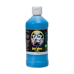 Jazz Gloss Tempera - Gloss, Fluorescent Blue, 16 oz bottle