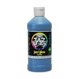 Jazz Gloss Tempera - Gloss, Blue, 16 oz bottle