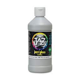 Jazz Gloss Tempera - Gloss, Metallic Silver, 16 oz bottle
