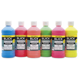 Blick Student Tempera Paints - Set of 6, Fluorescent Colors, Pints