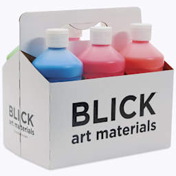 Blick Student Tempera Paints - Set of 6, Fluorescent Colors, Pints in package