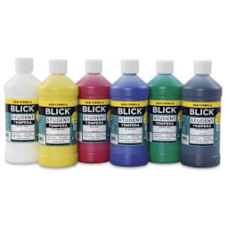 Blick Student Tempera Paints - Set of 6, Basic Colors, Pint
