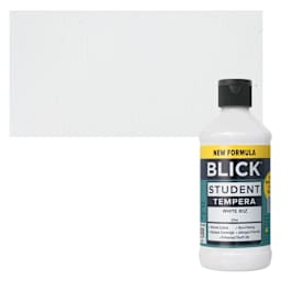 Blick Student Tempera Paint -  White, 8 oz bottle and swatch