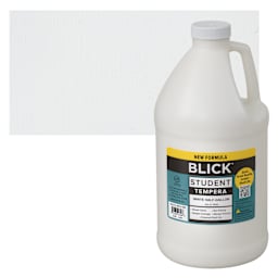 Blick Student Tempera Paint -  White, 64 oz bottle and swatch