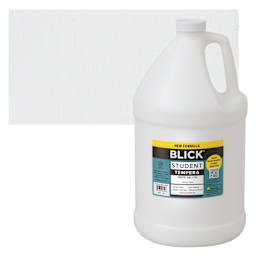 Blick Student Tempera Paint -  White, 128 oz bottle and swatch