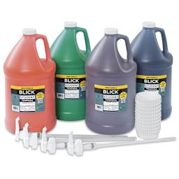 Blick Student Tempera Paints - Set of 4, Pump Kit, Secondary Colors, Gallon, kit contents