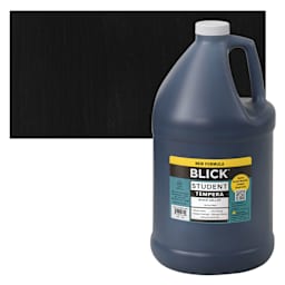 Blick Student Tempera Paint - Black, 128 oz bottle and swatch