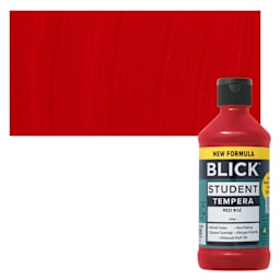 Blick Student Tempera Paint - Red, 8 oz bottle and swatch
