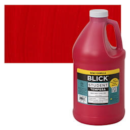 Blick Student Tempera Paint - Red, 64 oz bottle and swatch