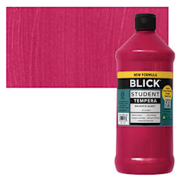 Blick Student Tempera Paint - Magenta, 32 oz bottle and swatch
