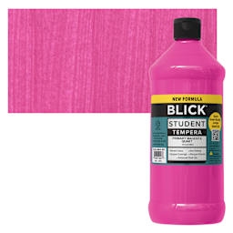 Blick Student Tempera Paint - Primary Magenta, 32 oz bottle and swatch