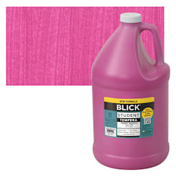 Blick Student Tempera Paint - Primary Magenta, 128 oz bottle and swatch
