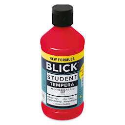 Blick Student Tempera Paint - Fluorescent Red, 8 oz Bottle
