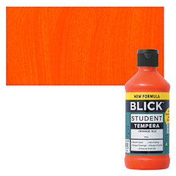 Blick Student Tempera Paint - Orange, 8 oz bottle and swatch