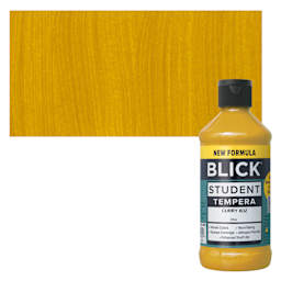 Blick Student Tempera Paint - Curry, 8 oz bottle and swatch
