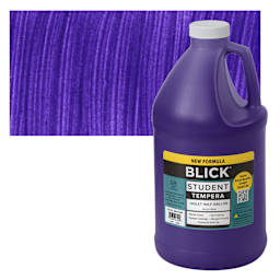 Blick Student Tempera Paint - Violet, 64 oz bottle and swatch