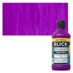 Blick Student Tempera Paint - Fluorescent Violet, 8 oz Bottle and swatch