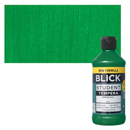 Blick Student Tempera Paint - Green, 8 oz bottle and swatch